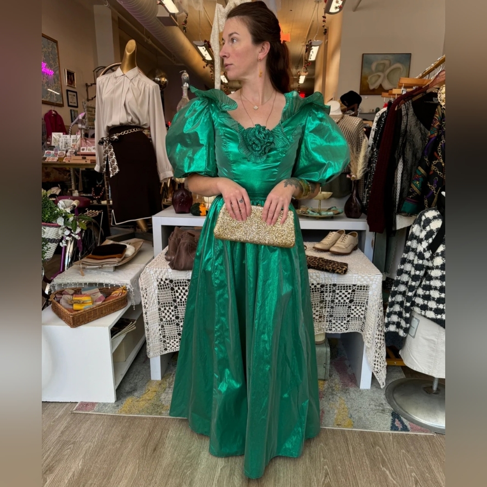 Green Metalic formal dress